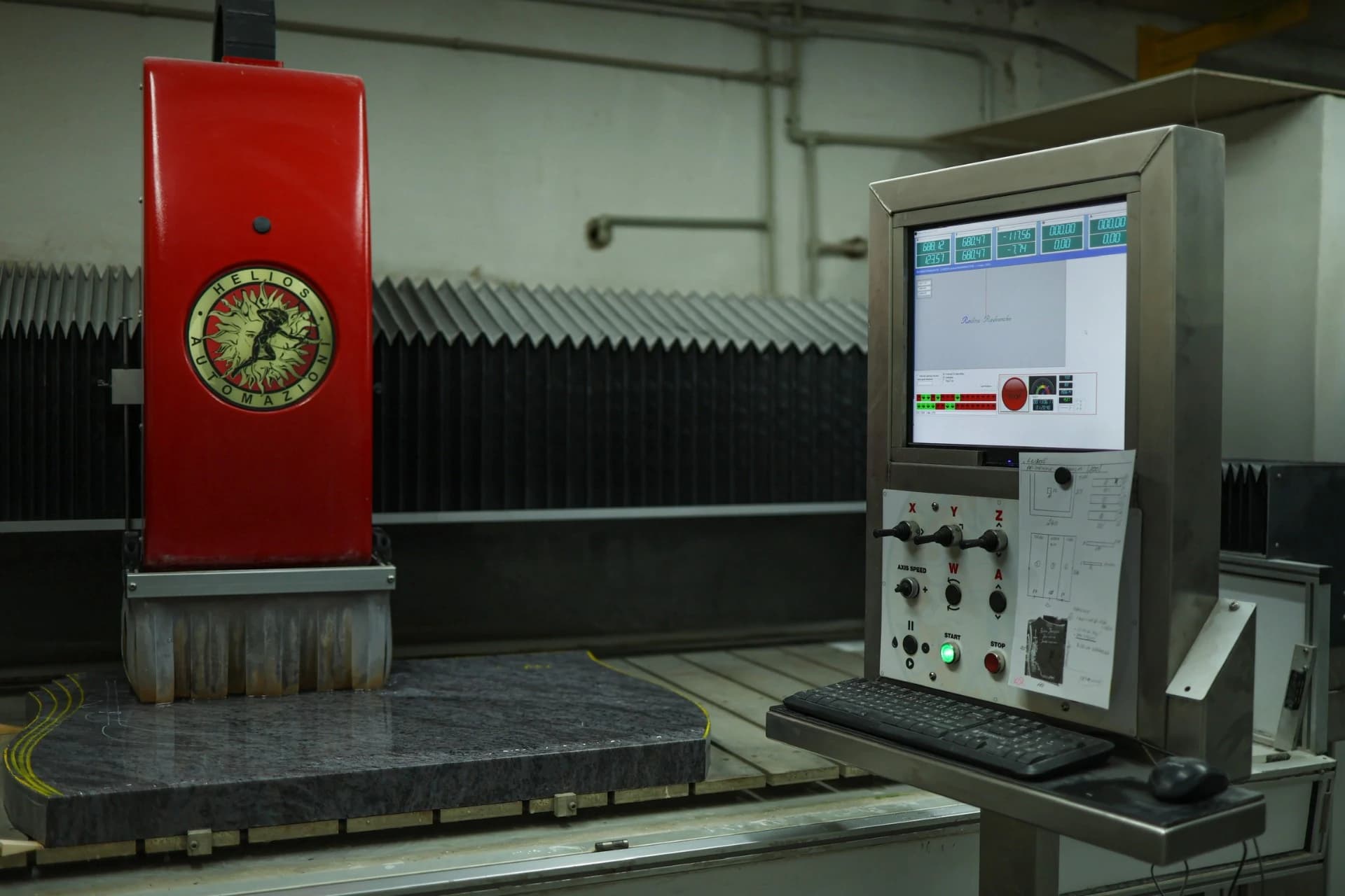 CNC frézovací centrum Helios – opracování kamene